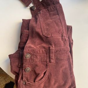 Brown corduroy overalls